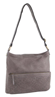 Pierre Cardin Woven Leather Ladies Cross-Body Bag Handbag V563-PC-3281-SBLUE