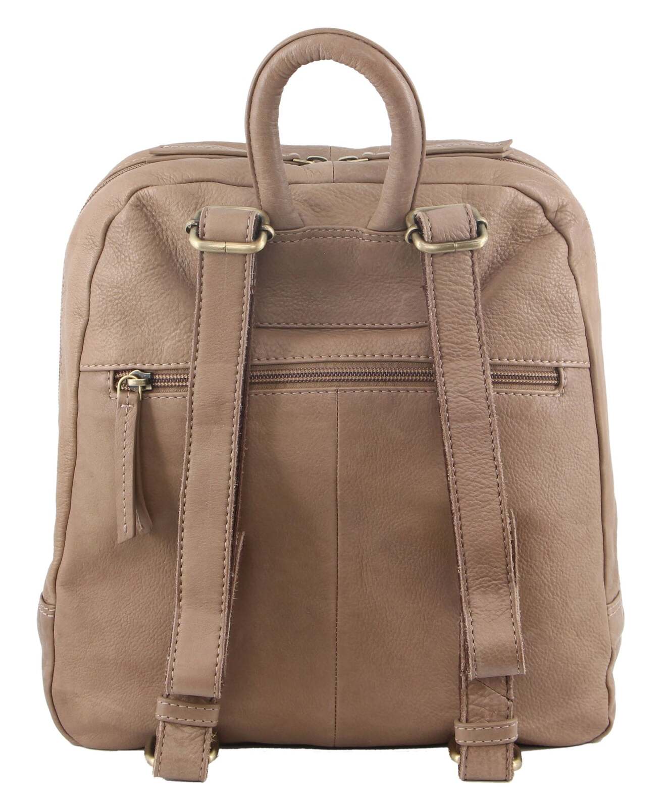 Pierre Cardin Womens Woven Leather Backpack Bag - Taupe V563-PC-3282-TAUP