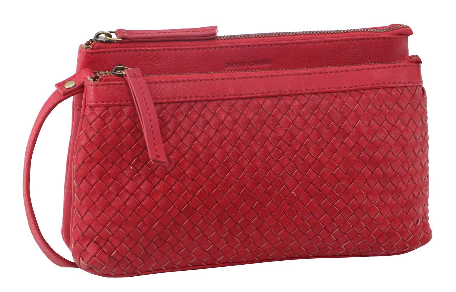 Pierre Cardin Woven Ladies Crossbody/ Clutch Bag - Red V563-PC-3283-RED
