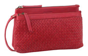 Pierre Cardin Woven Ladies Crossbody/ Clutch Bag - Red V563-PC-3283-RED