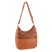 Pierre Cardin Womens Leather Perforated Cross-Body Bag - Cognac V563-PC-3343-COGN