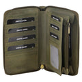 Pierre Cardin Perforated Leather Ladies Zip Around Wallet - Olive V563-PC-3350-OLIVE