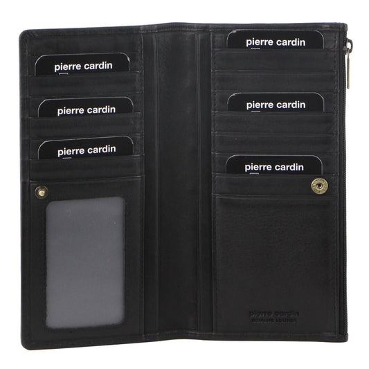 Pierre Cardin Perforated Leather Ladies Handy Travel Wallet - Black V563-PC-3351-BLACK