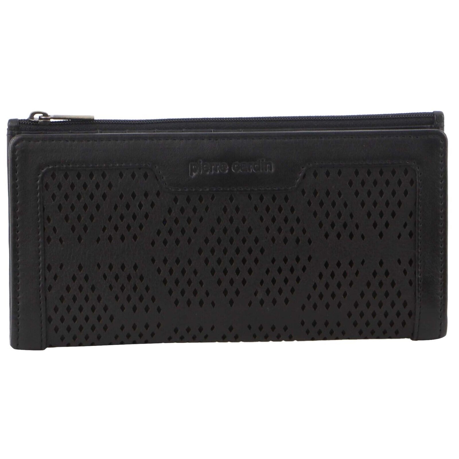 Pierre Cardin Perforated Leather Ladies Handy Travel Wallet - Black V563-PC-3351-BLACK