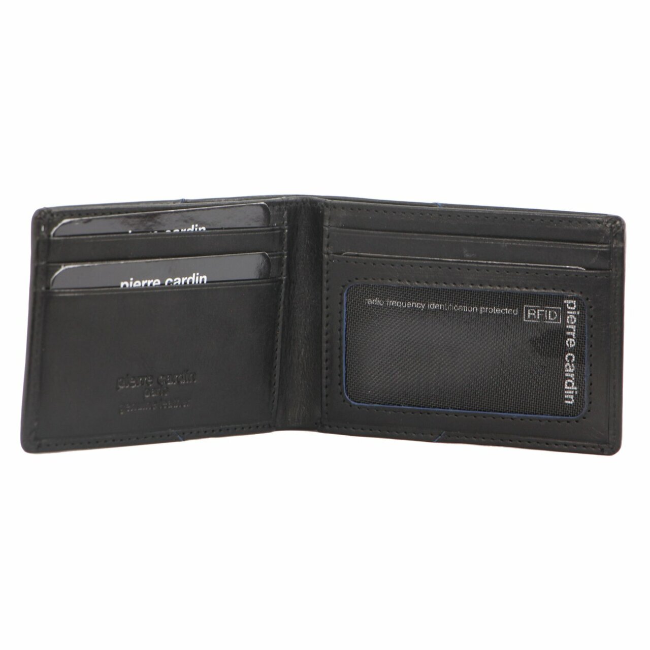 Pierre Cardin Mens Soft Italian Leather Slimline Bi-Fold Wallet - Black V563-PC-3390-BLK