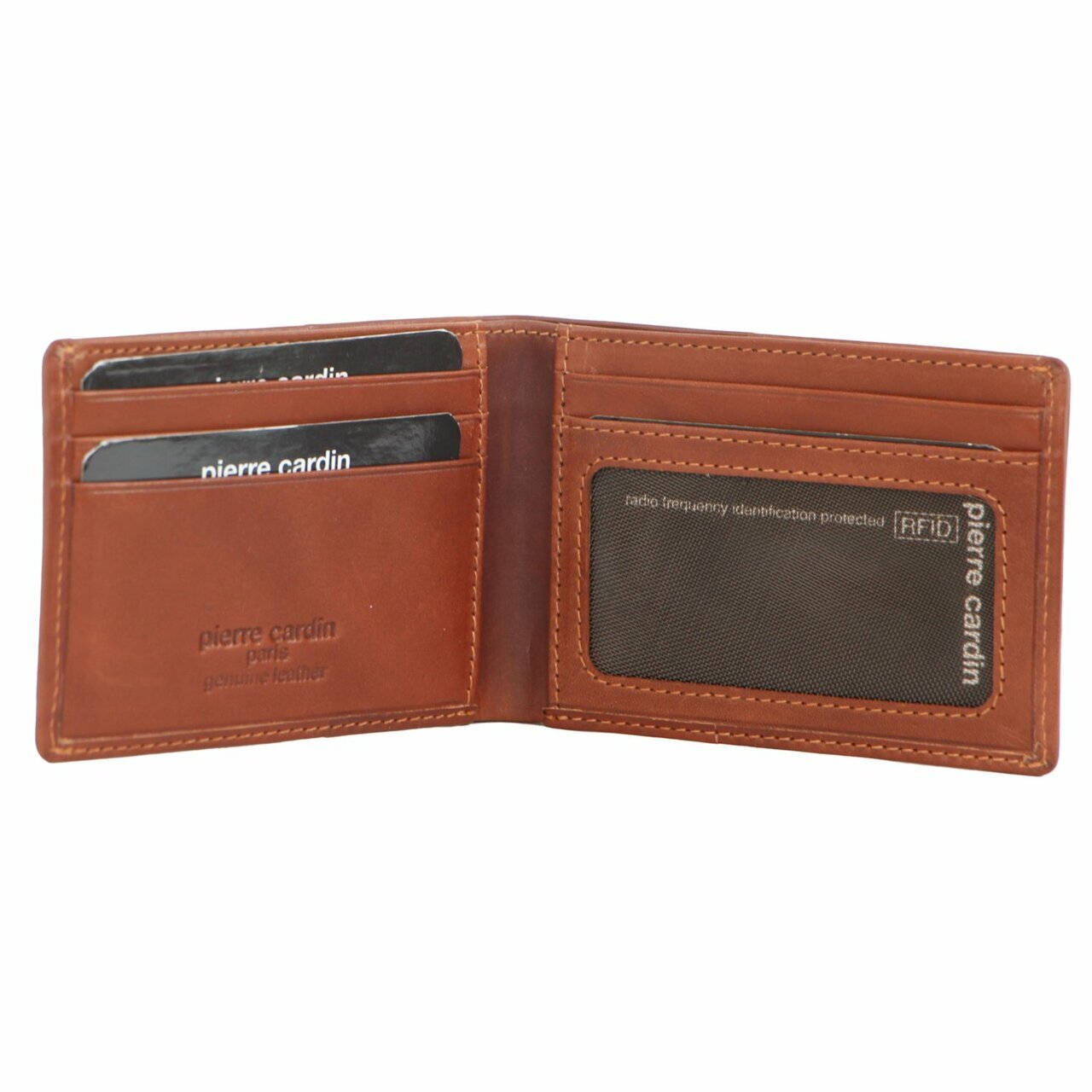 Pierre Cardin Mens Soft Italian Leather Slimline Bi-Fold Wallet - Cognac V563-PC-3390-COG