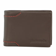 Pierre Cardin Soft Italian Leather Mens Bi-Fold Wallet with Central Flap - Brown V563-PC-3399-BRN