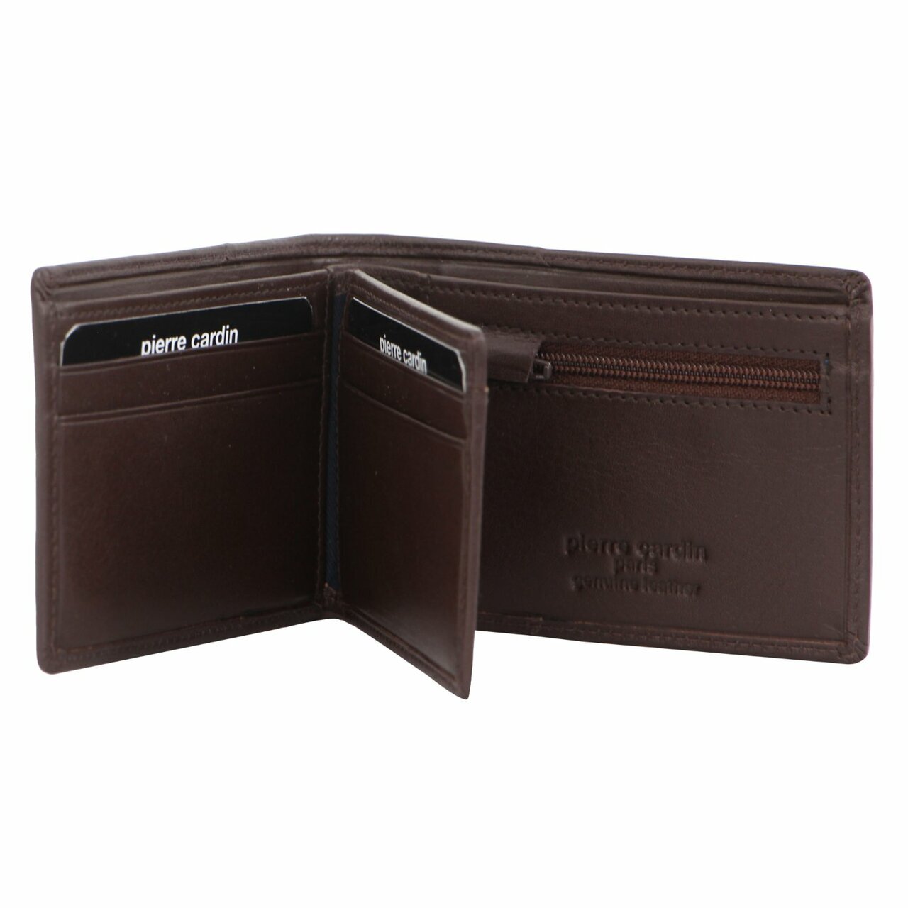 Pierre Cardin Soft Italian Leather Mens Bi-Fold Wallet with Central Flap - Brown V563-PC-3399-BRN