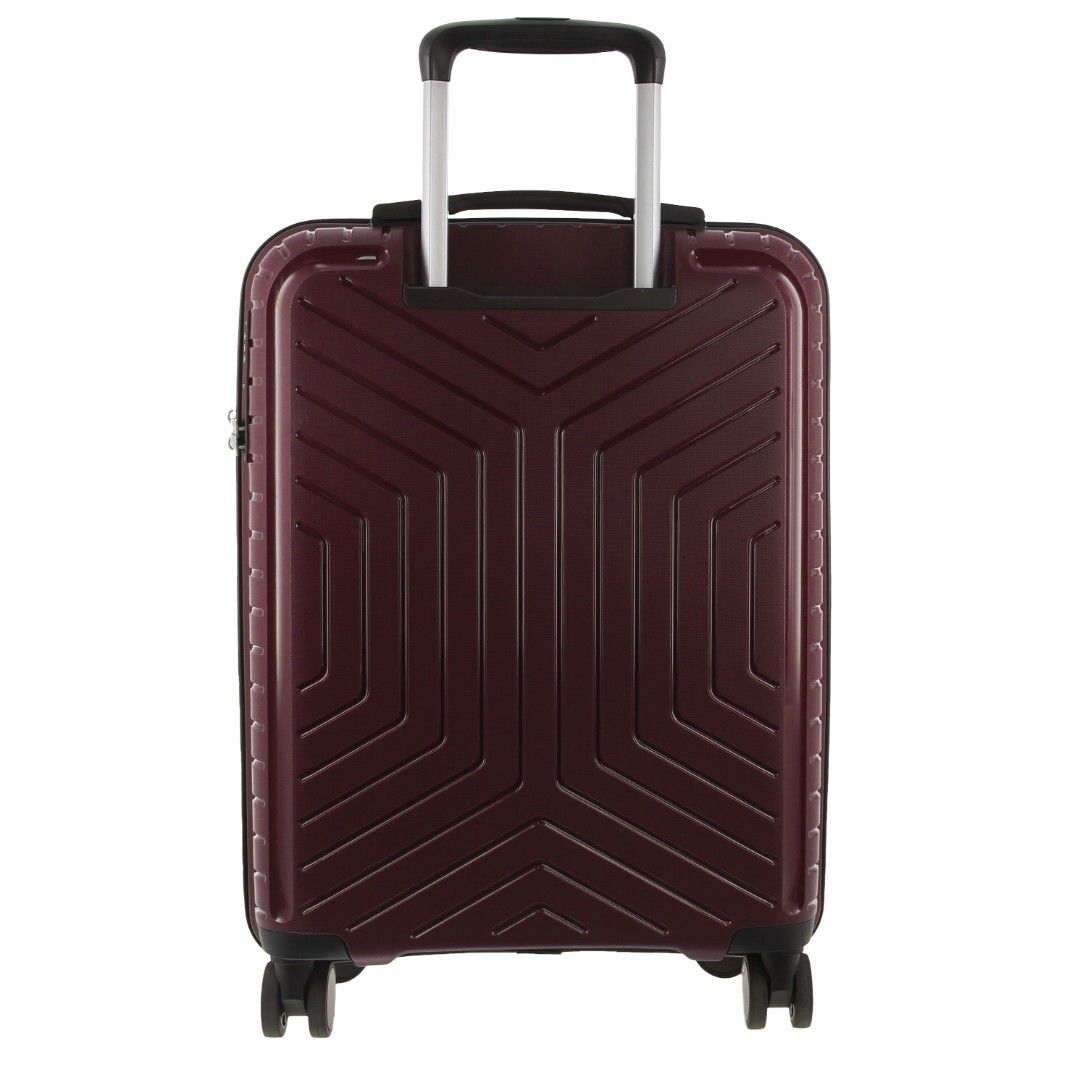 Pierre Cardin x Milleni 3-Piece Hardshell Super Light Luggage Bags Travel Suitcase - Burgundy/White V563-PC-3550-BURG-SETOF3