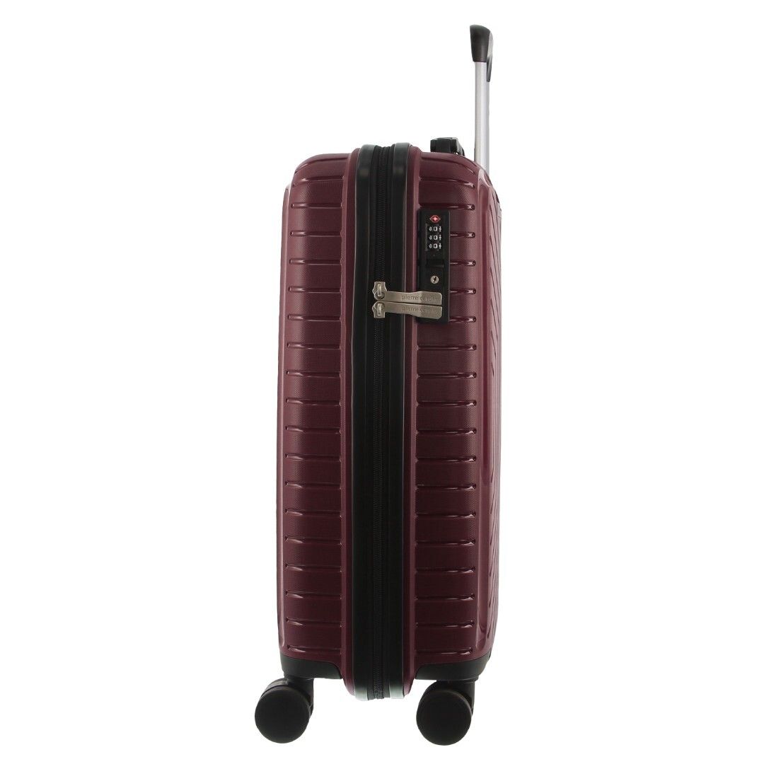 Pierre Cardin x Milleni 3-Piece Hardshell Super Light Luggage Bags Travel Suitcase - Burgundy/White V563-PC-3550-BURG-SETOF3