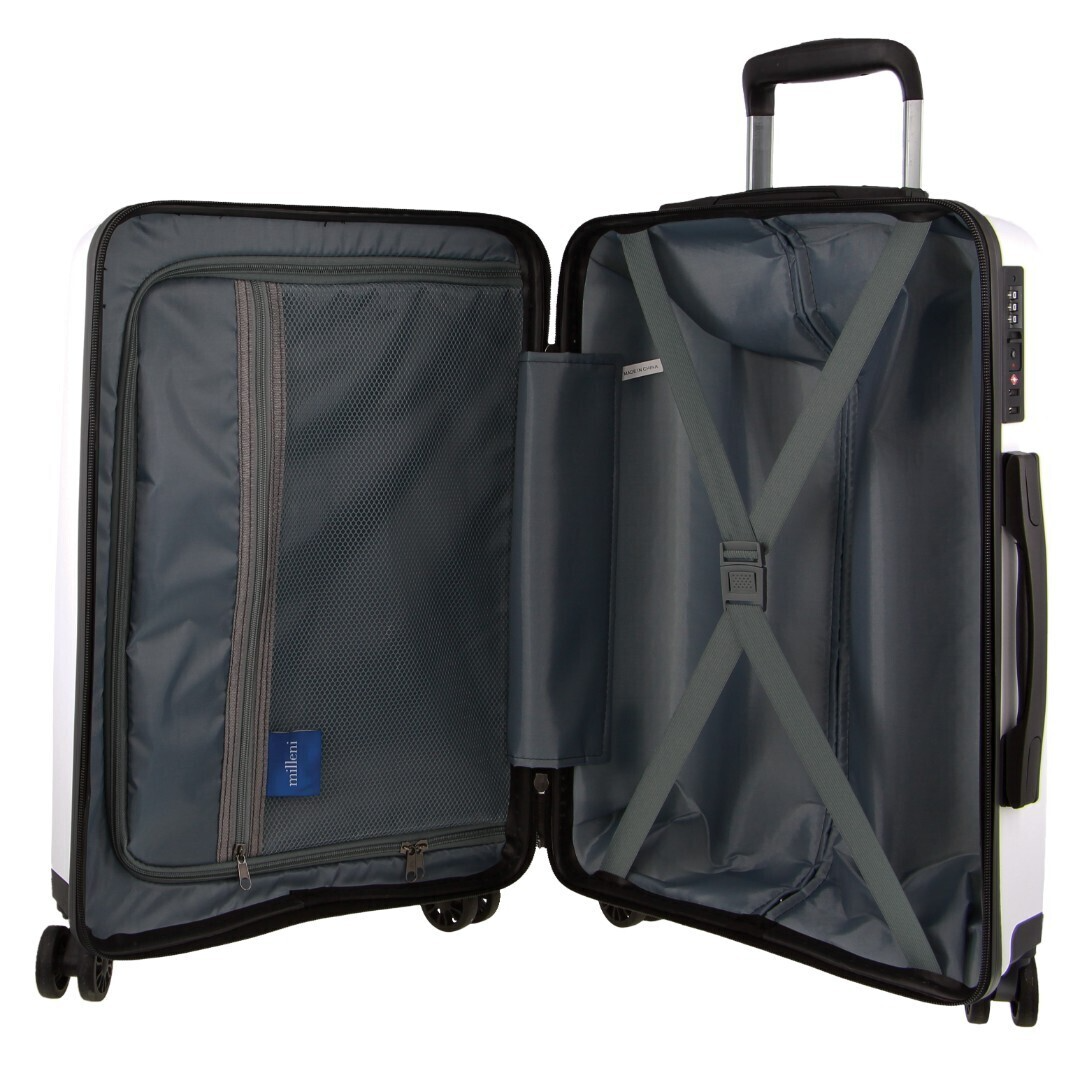 Pierre Cardin x Milleni 3-Piece Hardshell Super Light Luggage Bags Travel Suitcase - Burgundy/White V563-PC-3550-BURG-SETOF3