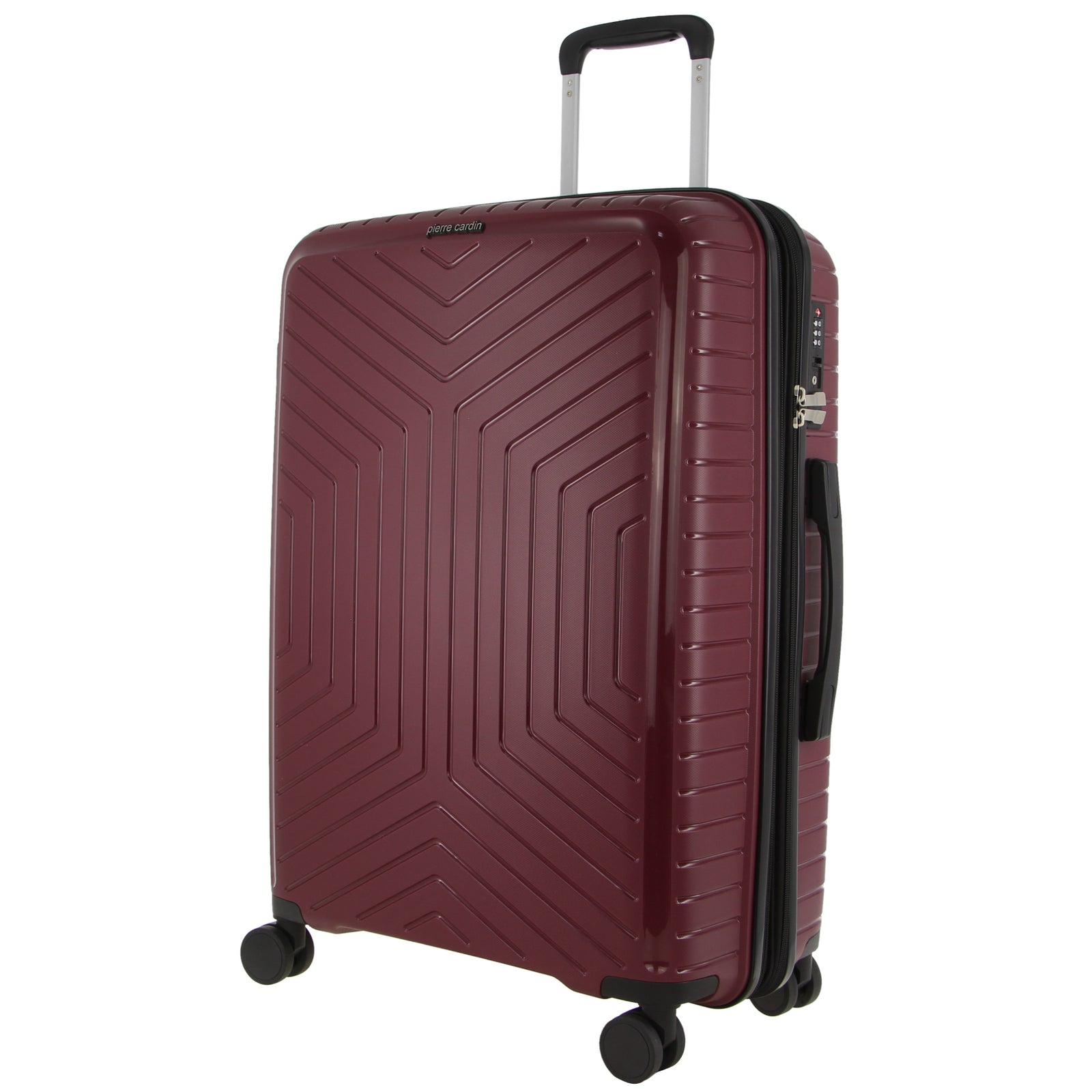 Pierre Cardin 76cm Large Hard-Shell Suitcase Travel Luggage Bag - Burgundy V563-PC-3550L-BURGUNDY