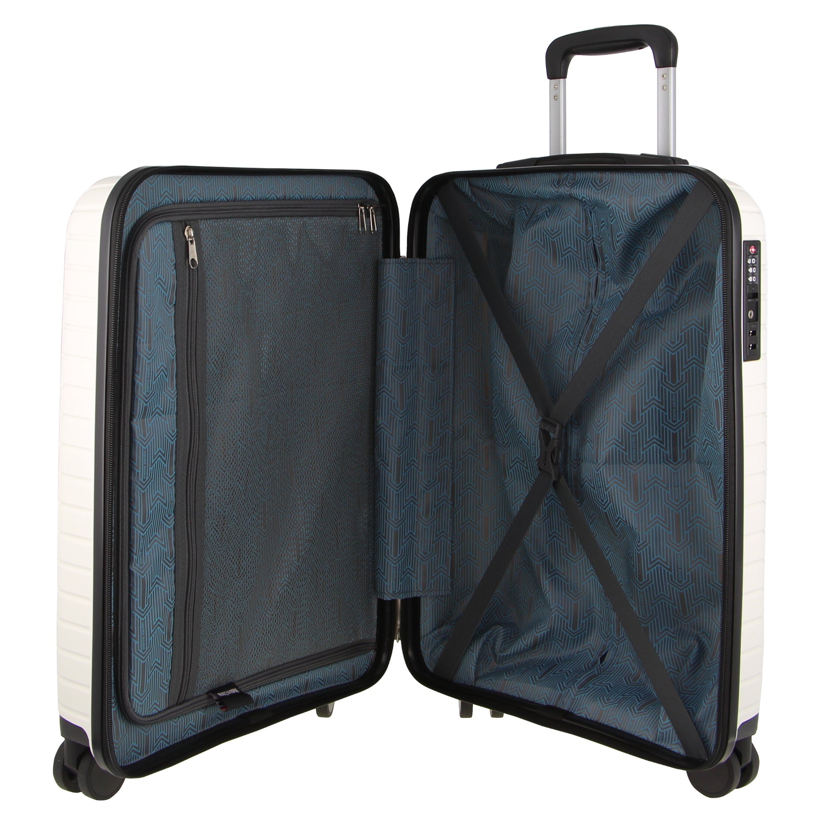 Pierre Cardin 76cm Large Hard-Shell Suitcase Travel Luggage Bag - White V563-PC-3550L-WHITE