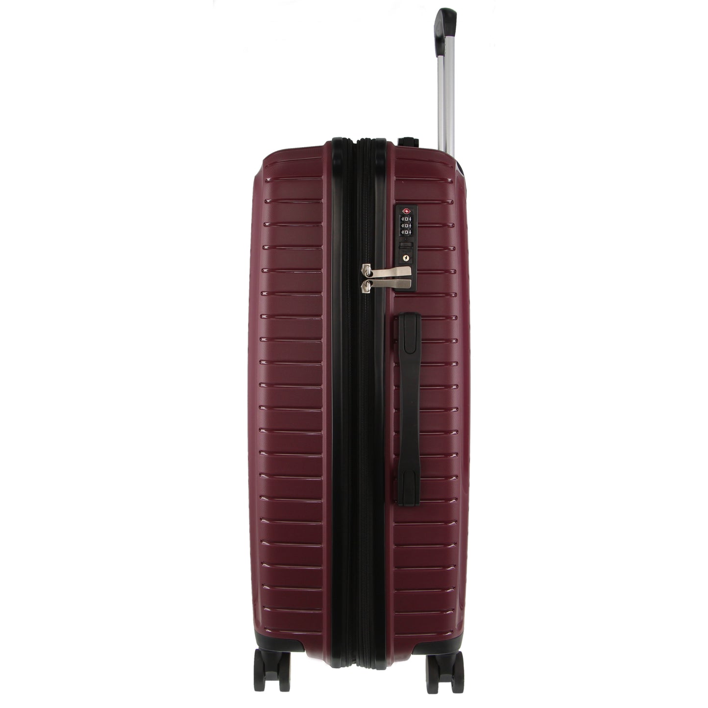 Pierre Cardin 65cm/89L Medium Hard-Shell Checked Suitcase Travel Luggage Bag - Burgundy V563-PC-3550M-BURGUNDY