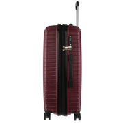 Pierre Cardin 65cm/89L Medium Hard-Shell Checked Suitcase Travel Luggage Bag - Burgundy V563-PC-3550M-BURGUNDY