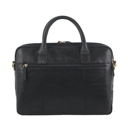 Pierre Cardin Leather Multi-Compartment Business 15" Laptop Bag - Black V563-PC-3594-BLK