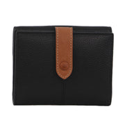 Pierre Cardin Womens Leather Bi-Fold Tab Wallet Ladies - Black V563-PC-3606-BLK