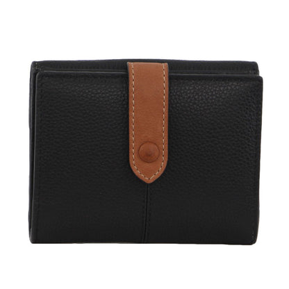 Pierre Cardin Womens Leather Bi-Fold Tab Wallet Ladies - Black V563-PC-3606-BLK