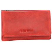 Pierre Cardin Womens Soft Italian Leather RFID Purse Wallet Rustic Trifold - Red V563-PC-8776-RED
