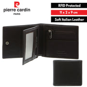 Pierre Cardin Mens Leather Tri Fold Wallet w/ RFID Protection - Brown V563-PC-8781-BROWN