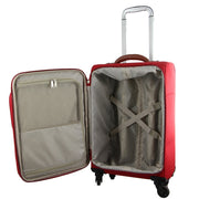 Pierre Cardin 40L Cabin Soft-Shell Suitcase Travel Luggage Bag 4-Wheel Case - Red V563-PC2452-RED