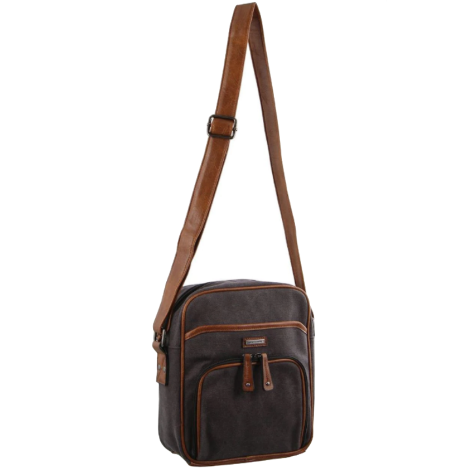 Pierre Cardin Canvas Cross Body Messenger Bag Mens Ladies Satchel Day Pack - Black V563-PC2889-BLACK