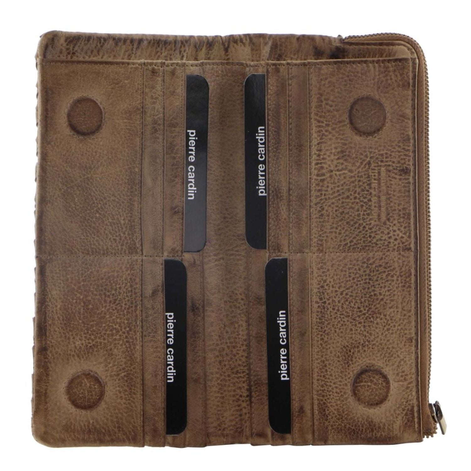Pierre Cardin Womens Soft Rustic Leather Wallet Coin RFID Purse - Latte V563-PC3124-LATTE