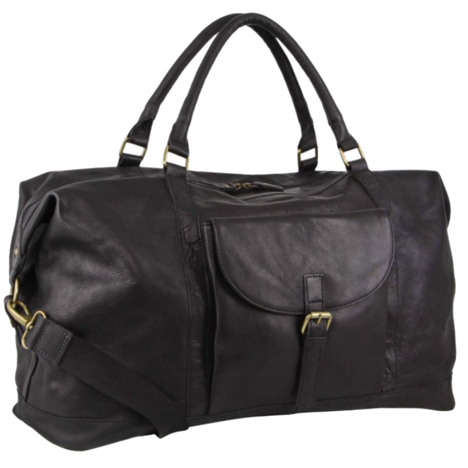 Pierre Cardin Mens Leather Business Overnight Bag Luggage Duffle Weekend Travel - Black V563-PC3134-BLACK