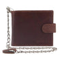 Pierre Cardin Zip Around Mens Leather Wallet with Chain in Chestnut V563-PC3274-CHESTNUT