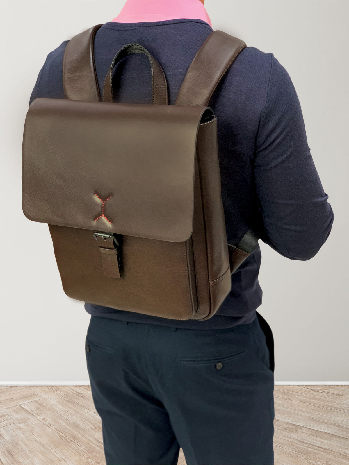 Pierre Cardin Premium Leather Backpack Travel Bag Satchel - Brown V563-PC3386-BROWN