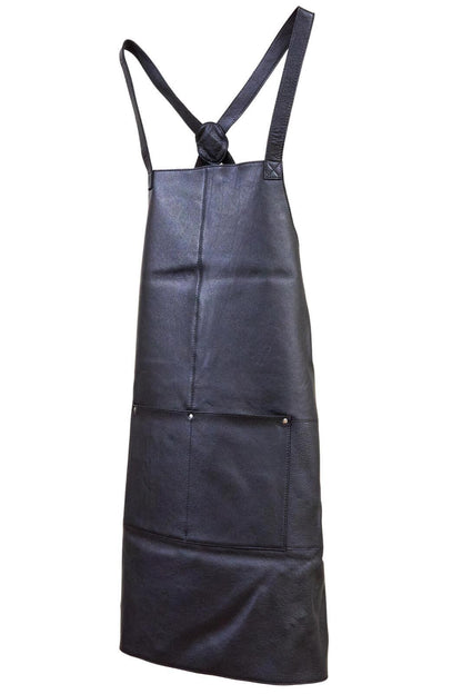 Pierre Cardin Professional Leather Apron Butcher Woodwork Hairdressing Barber Chef - Black V563-PC3432-BLACK