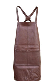 Pierre Cardin Professional Leather Apron Butcher Woodwork Hairdressing Barber Chef - Brown V563-PC3432-BROWN
