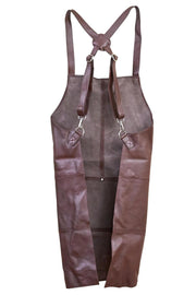 Pierre Cardin Professional Leather Apron Butcher Woodwork Hairdressing Barber Chef - Brown V563-PC3432-BROWN
