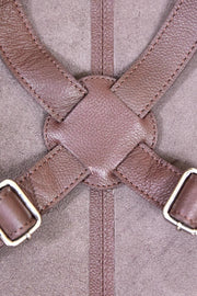Pierre Cardin Professional Leather Apron Butcher Woodwork Hairdressing Barber Chef - Brown V563-PC3432-BROWN