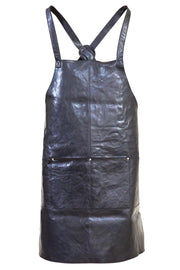 Pierre Cardin Professional Leather Apron Butcher Woodwork Hairdressing Barber Chef - Black V563-PC3433-BLACK