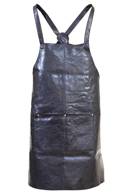 Pierre Cardin Professional Leather Apron Butcher Woodwork Hairdressing Barber Chef - Black V563-PC3433-BLACK