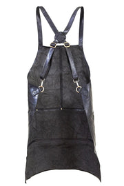 Pierre Cardin Professional Leather Apron Butcher Woodwork Hairdressing Barber Chef - Black V563-PC3433-BLACK