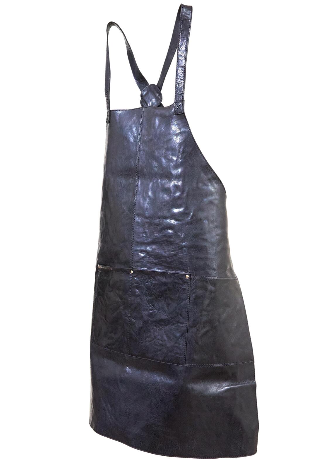 Pierre Cardin Professional Leather Apron Butcher Woodwork Hairdressing Barber Chef - Black V563-PC3433-BLACK