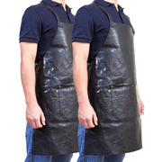 2x Pierre Cardin Professional Leather Apron Butcher Woodwork Barber Chef - Black V563-PC3433-BLACK_2X