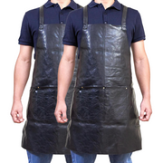 2x Pierre Cardin Professional Leather Apron Butcher Woodwork Barber Chef - Black V563-PC3433-BLACK_2X