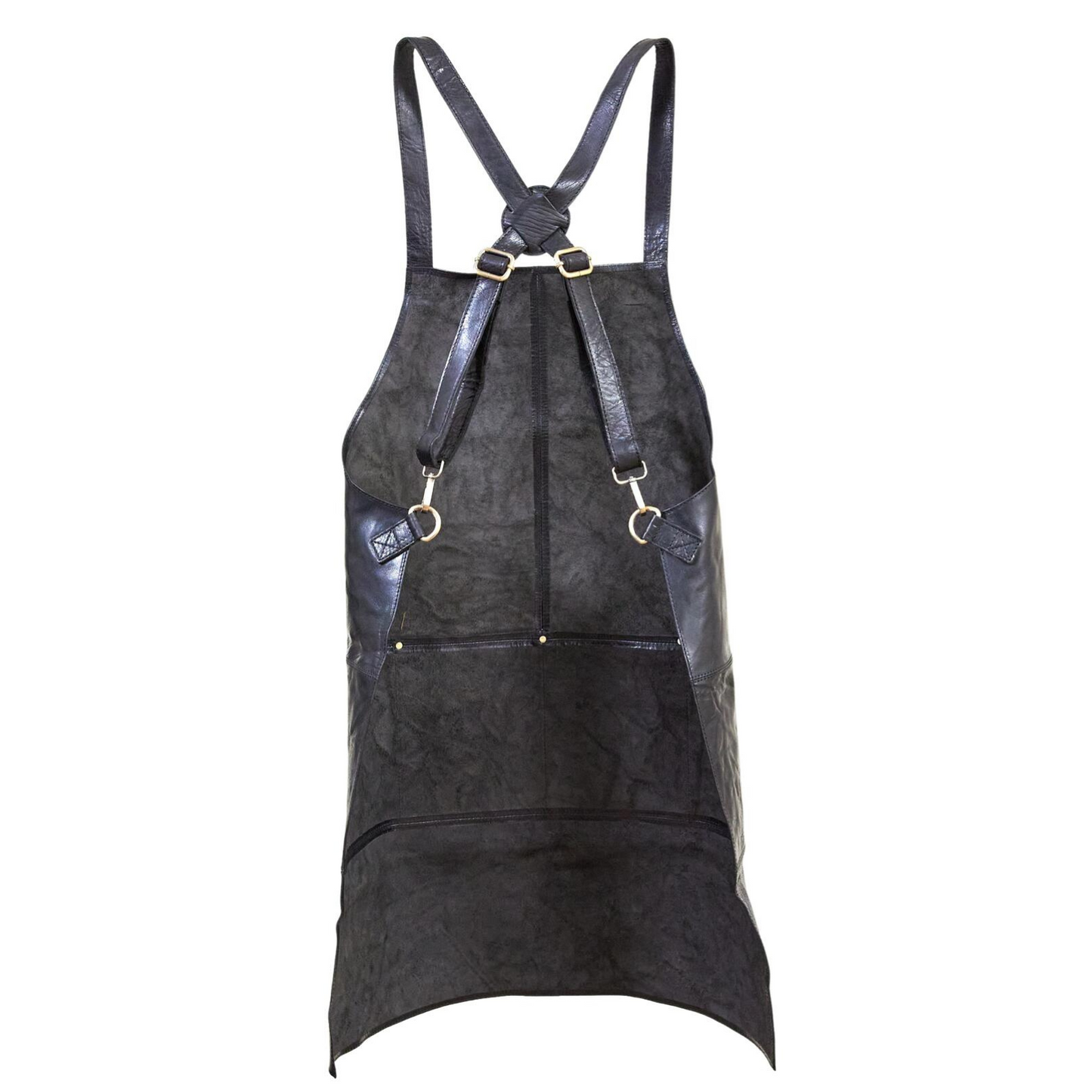 2x Pierre Cardin Professional Leather Apron Butcher Woodwork Barber Chef - Black V563-PC3433-BLACK_2X