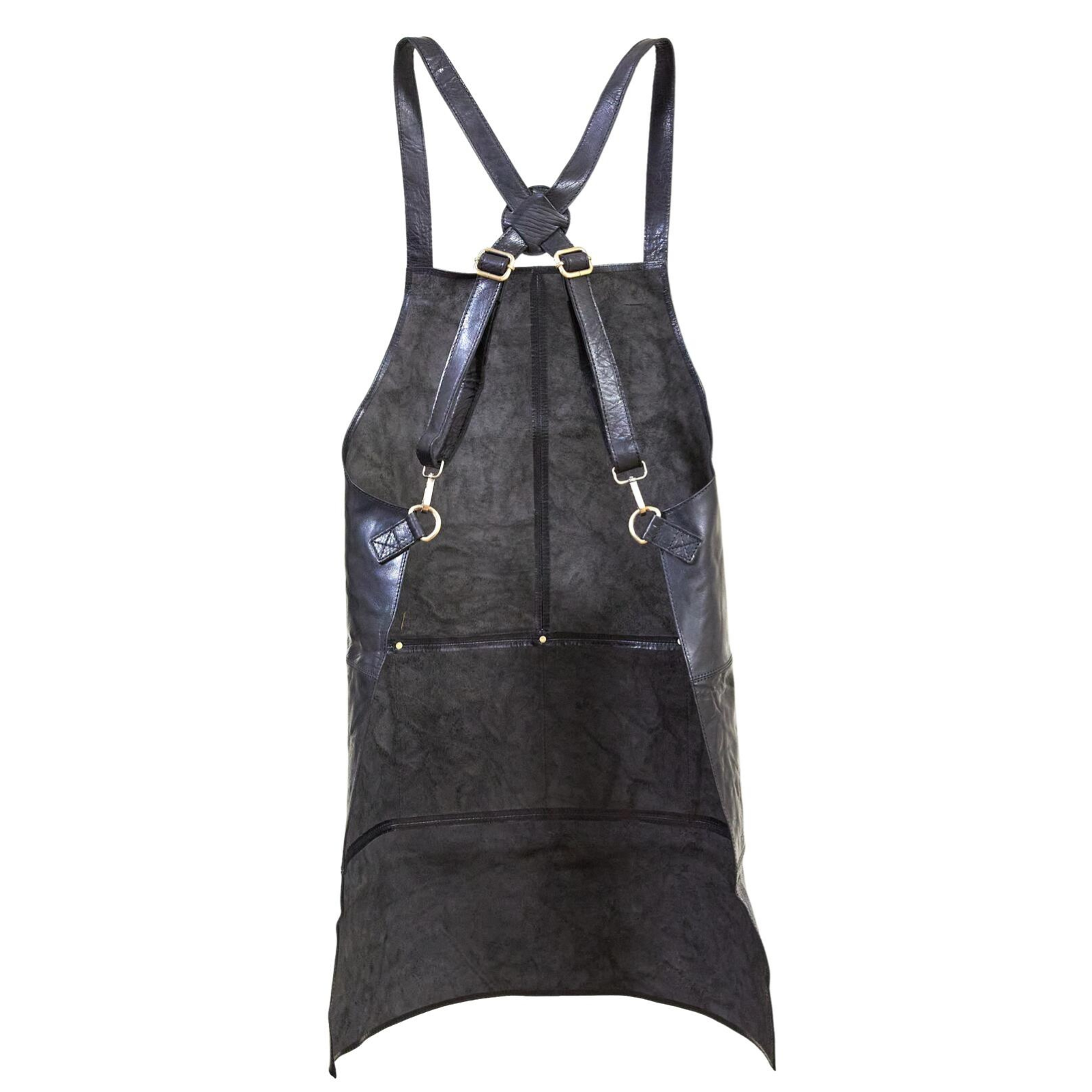 2x Pierre Cardin Professional Leather Apron Butcher Woodwork Barber Chef - Black V563-PC3433-BLACK_2X
