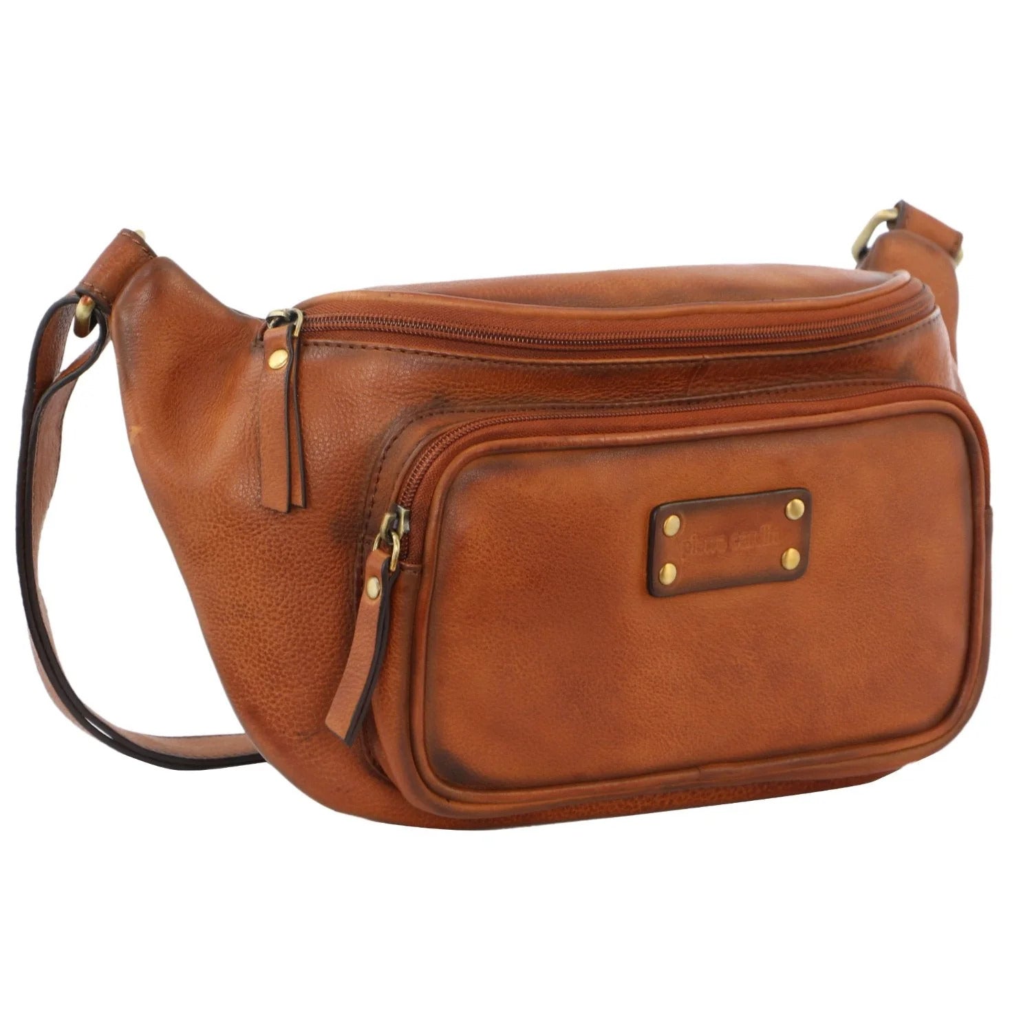 Pierre Cardin Women Sling Bum Bag Leather Crossbody Shoulder Travel Chest - Cognac V563-PC3455-COGNAC