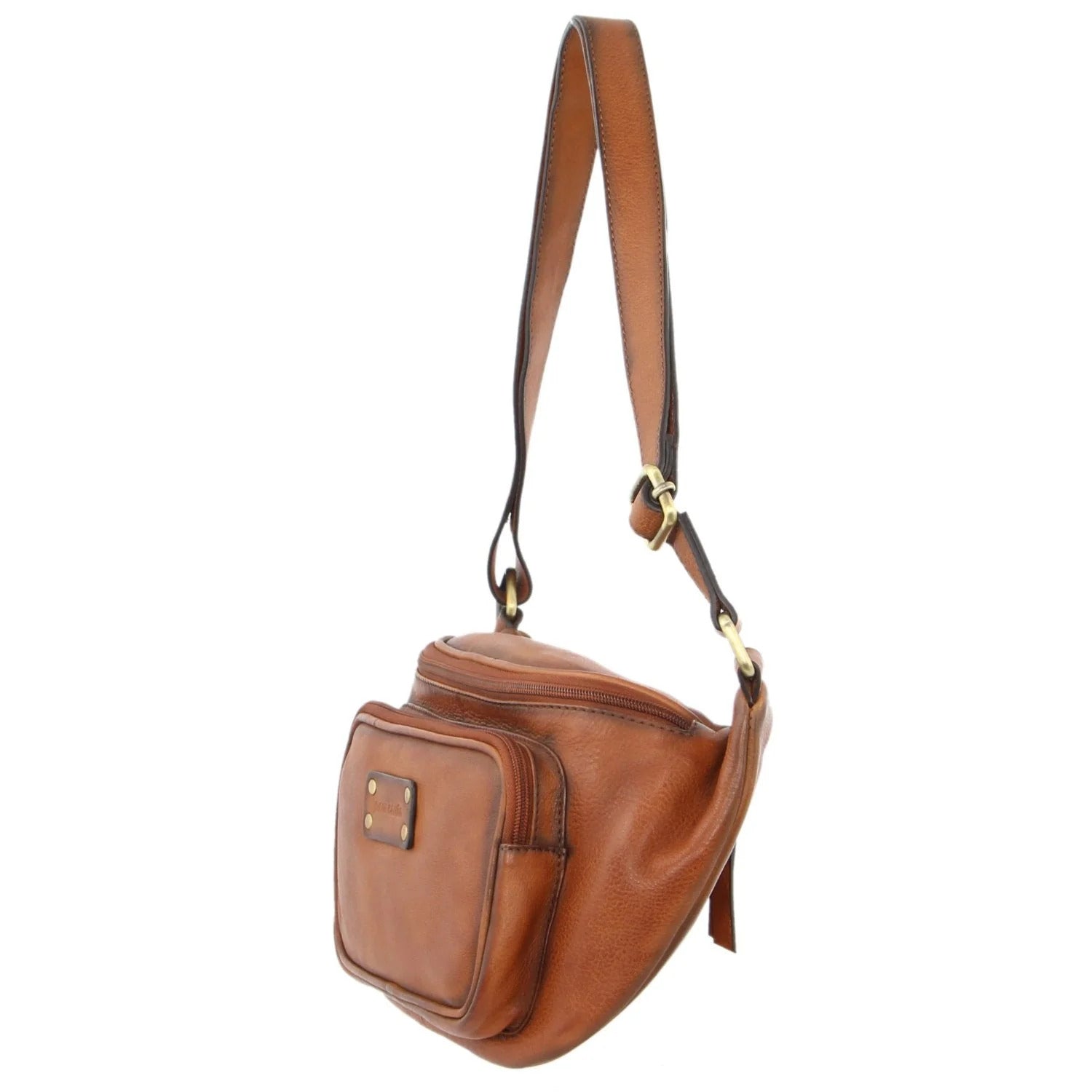 Pierre Cardin Women Sling Bum Bag Leather Crossbody Shoulder Travel Chest - Cognac V563-PC3455-COGNAC