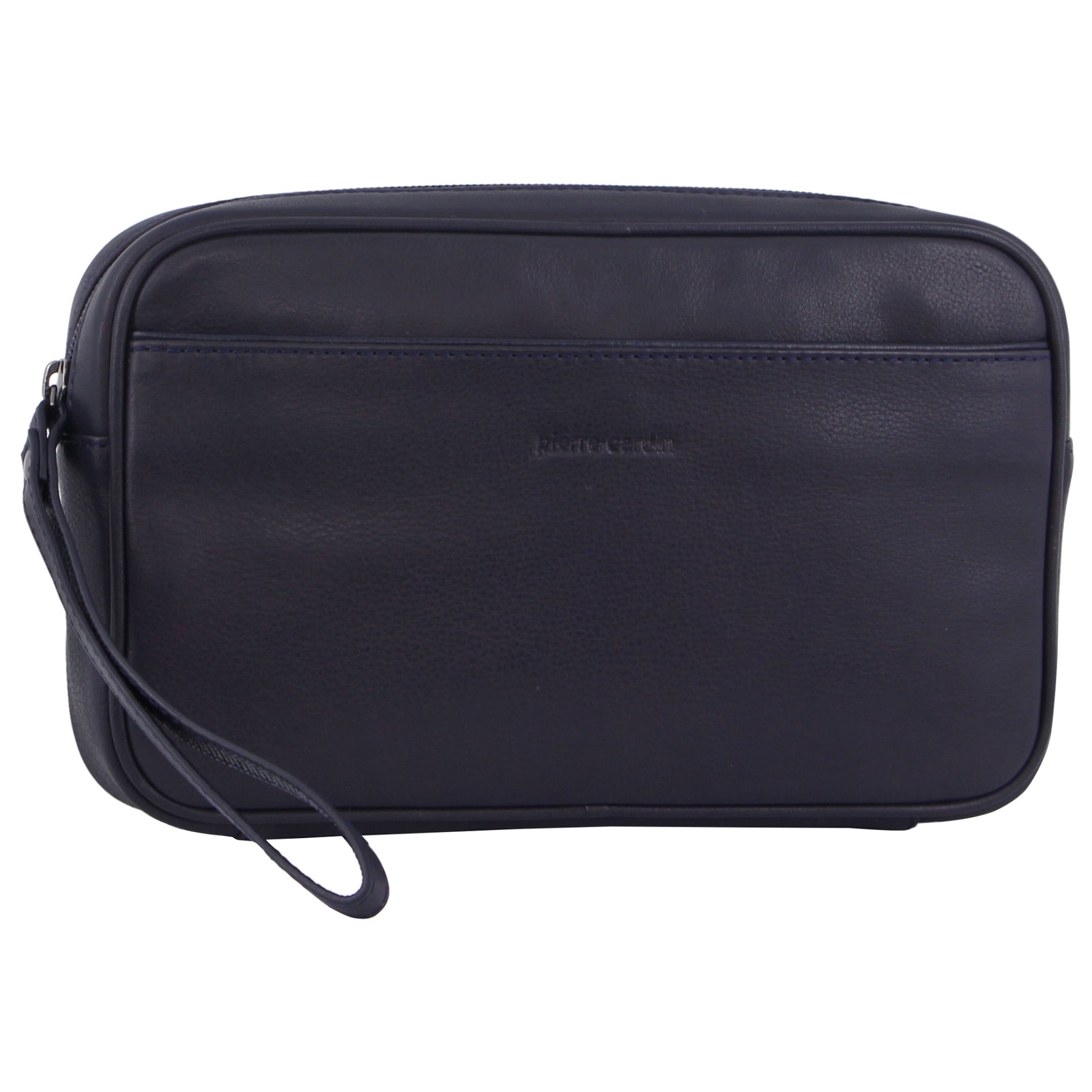 Pierre Cardin Mens Leather Organizer Bag Toiletry Case - Navy V563-PC3505-NAVY
