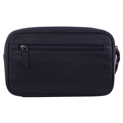 Pierre Cardin Mens Leather Organizer Bag Toiletry Case - Navy V563-PC3505-NAVY
