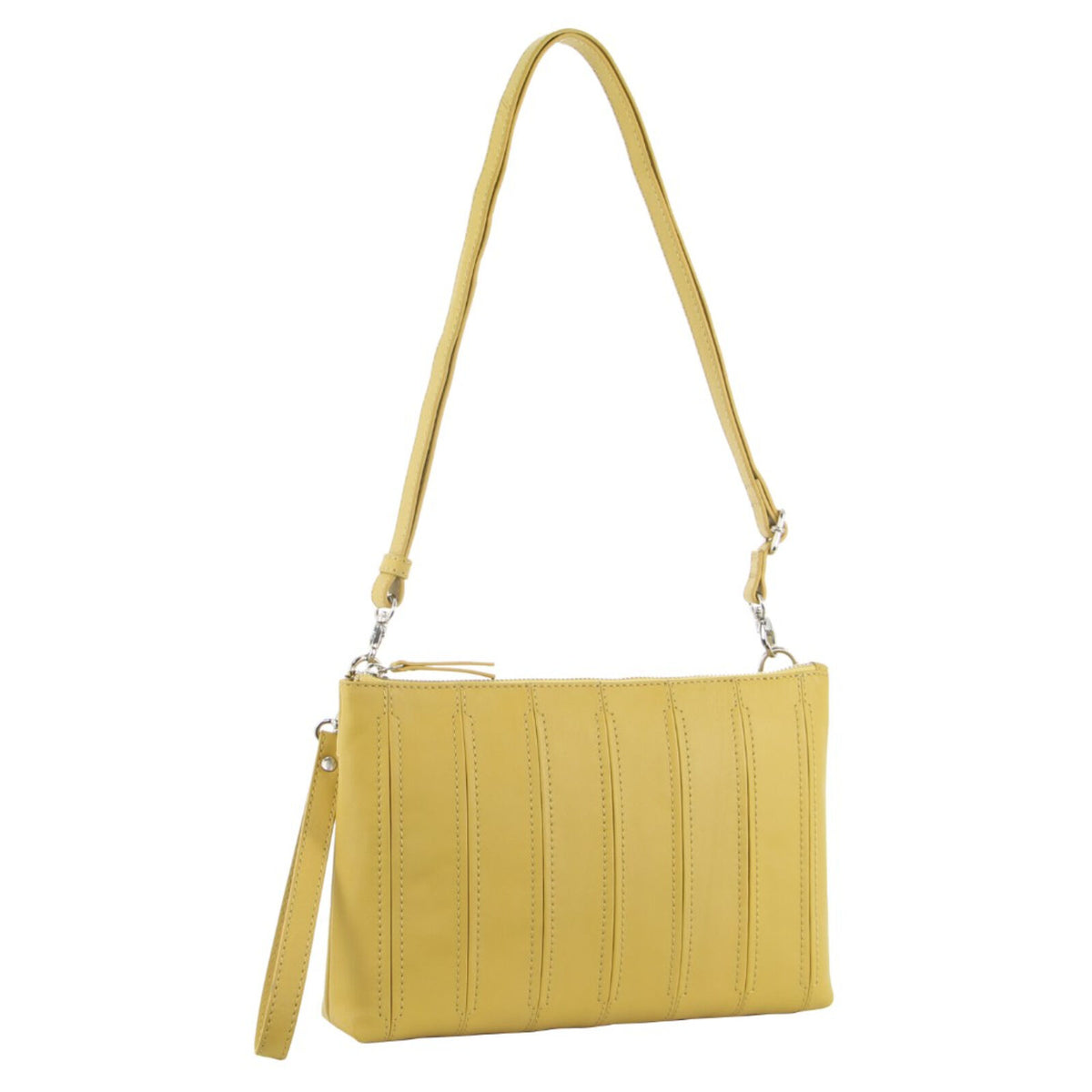 Pierre Cardin Womens Crossbody/Clutch Leather Bag in Yellow V563-PC3574-YELLOW