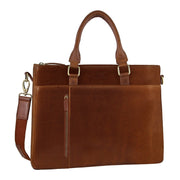 Pierre Cardin Mens Leather Briefcase Business Bag Shoulder 15" Laptop Tote - Tan V563-PC3621-TAN