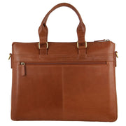 Pierre Cardin Mens Leather Briefcase Business Bag Shoulder 15" Laptop Tote - Tan V563-PC3621-TAN