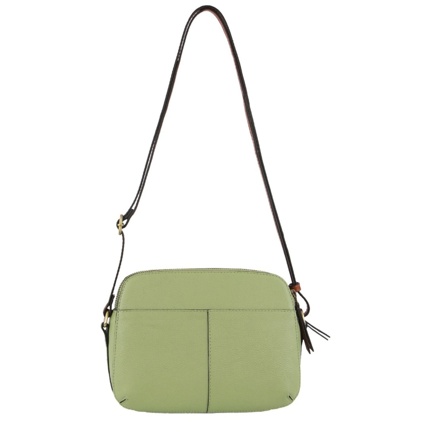 Pierre Cardin Leather Cross Body Bag Dual Zip Strap Shoulder Clutch in Jade V563-PC3670-JADE